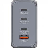 Verbatim (32205) GNC-240 GaN Charger 240W With 1 X USB-C 140W /1 X USB-C 100W / 1 X USB-C 65W / 1 X USB-A QC 3.0 (EU/UK/US) - Image 4