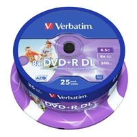Verbatim (43667)DVD+R Double Layer 8.5GB 8X Wide Printable 25 Pack Spindle No ID - Image 4