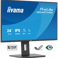 iiyama XB2497HSN-B1 24" IPS LCD USB-C Dock Display with 65W Charging, 4ms (1ms MPRT, Full HD 1920x1080, 350 cd/m2 Brightness, RJ45, 1x HDMI,1 x DisplayPort In, 1 x DP-OUT(MST), USB Hub 2x USB 3.0 + 2x USB-C (7.5W), 2W Speakers, Height Adjustable Stand, TU - Image 4