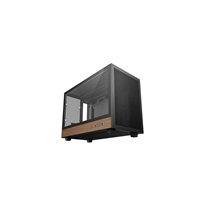 DeepCool CH260 Micro-ATX Mini Tower PC Gaming Case, Wood, Tempered Glass Side Panel USB Type-C High Airflow Supports ATX PSU & RTX GPUs Black - Image 4