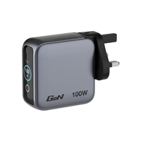 Verbatim (30239) Mini GaN Charger 100W With Display, 100W 3-Port + 100W USB-C to USB-C Cable - Image 4