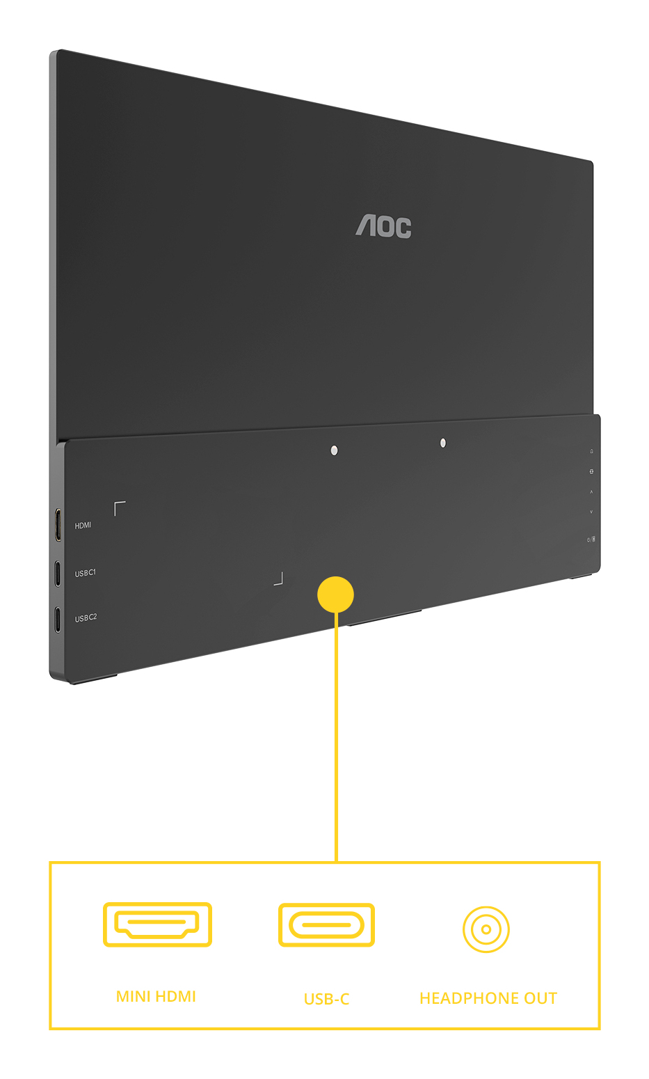 AOC 15.6 IPS MONITOR SPK USB-C 16T20E2 - Image 3