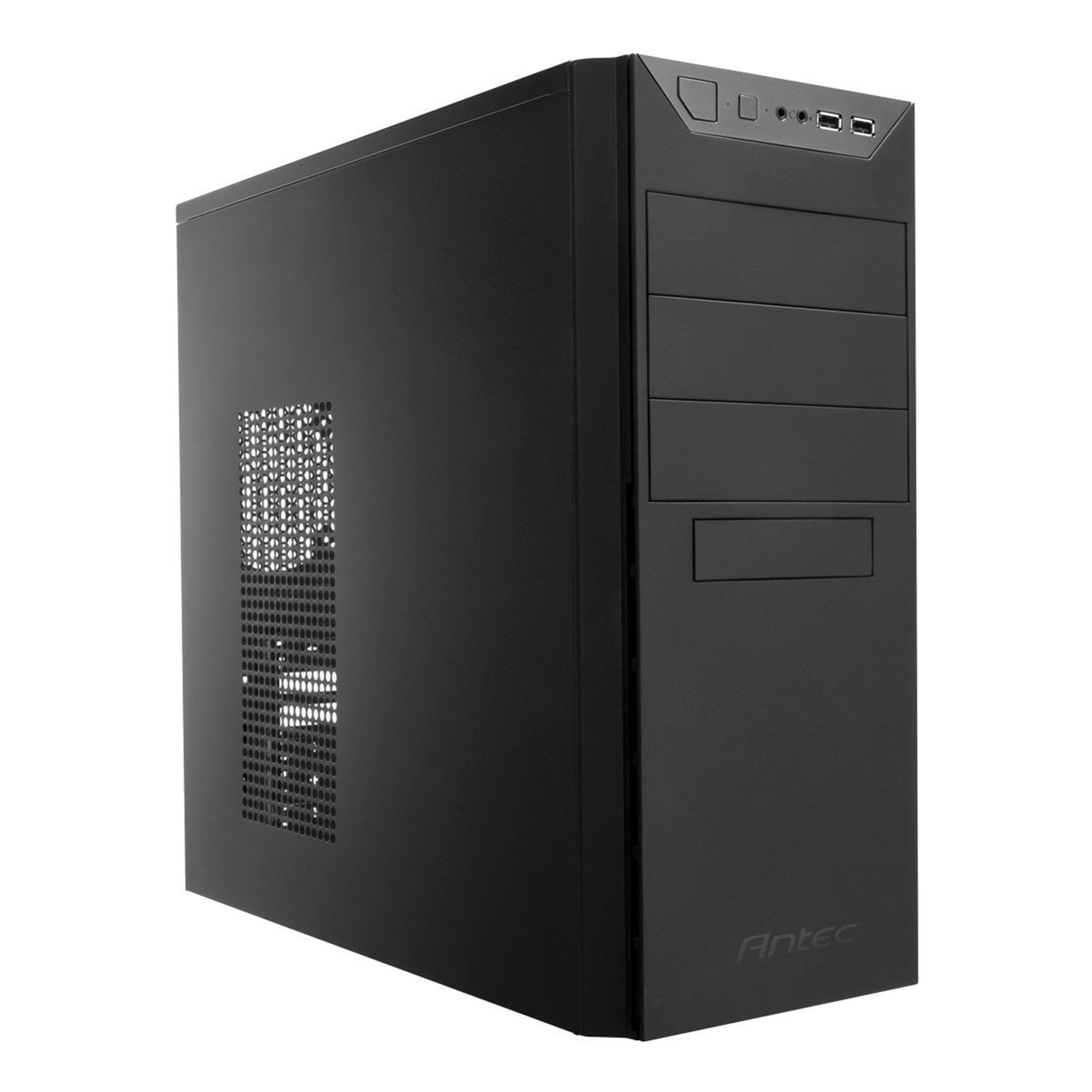 Antec VSK-4000B-U3/U2 Mid Tower Case, 1 x USB 3.0 / 1 x USB 2.0, Galvanized Steel, Vented Side Panel, 1 x Pre-Installed Fans, ATX, Micro-ATX, Mini-ITX Compatible - Image 3
