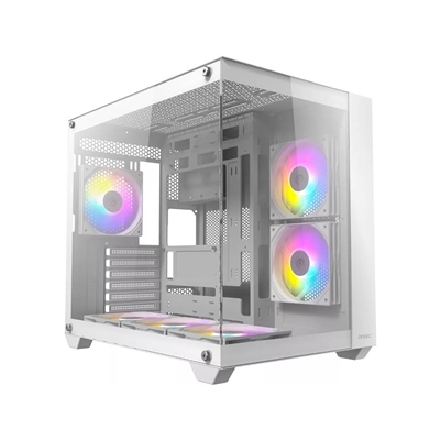 Antec CX800 Mid Tower Gaming Case, 1 x USB 3.0 / 2 x USB 2.0, Tempered Glass Front and Side Window Panel, Dual-Chamber design, 3 x Pre-Installed ARGB LED Fans , ATX, Micro ATX, Mini-ITX Compatible - Image 2