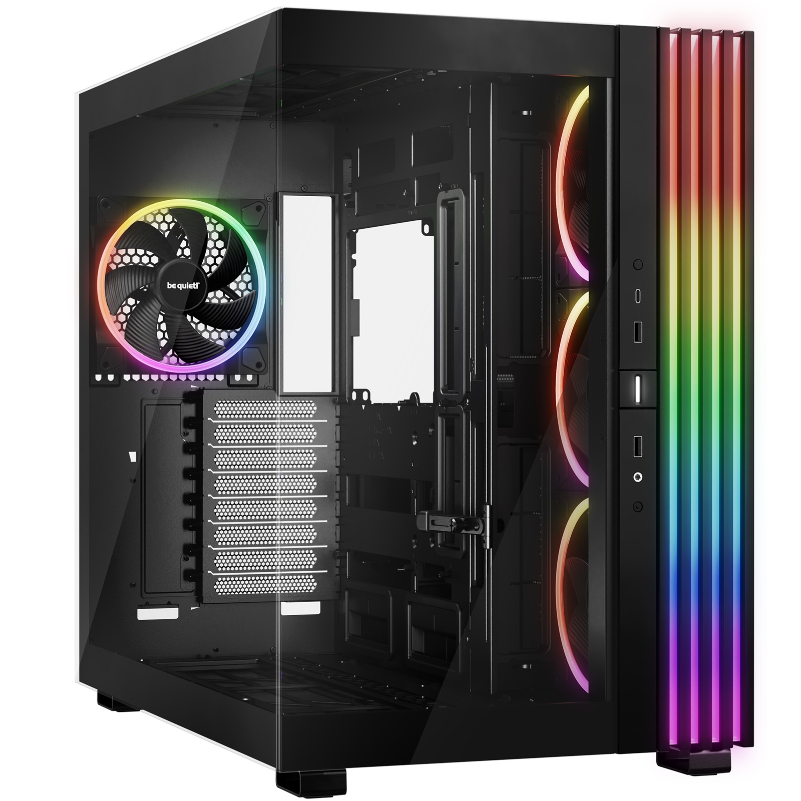 be quiet! BGW71 Light Base 900 FX Full Tower Gaming Case, 1 x USB Type-C / 2 x USB 3.0, Tempered Glass Front & Side Window Panel, 4 x Light Wings ARGB Fans, E-ATX / XL-ATX / ATX / M-ATX / Mini-ATX Compatible - Image 3