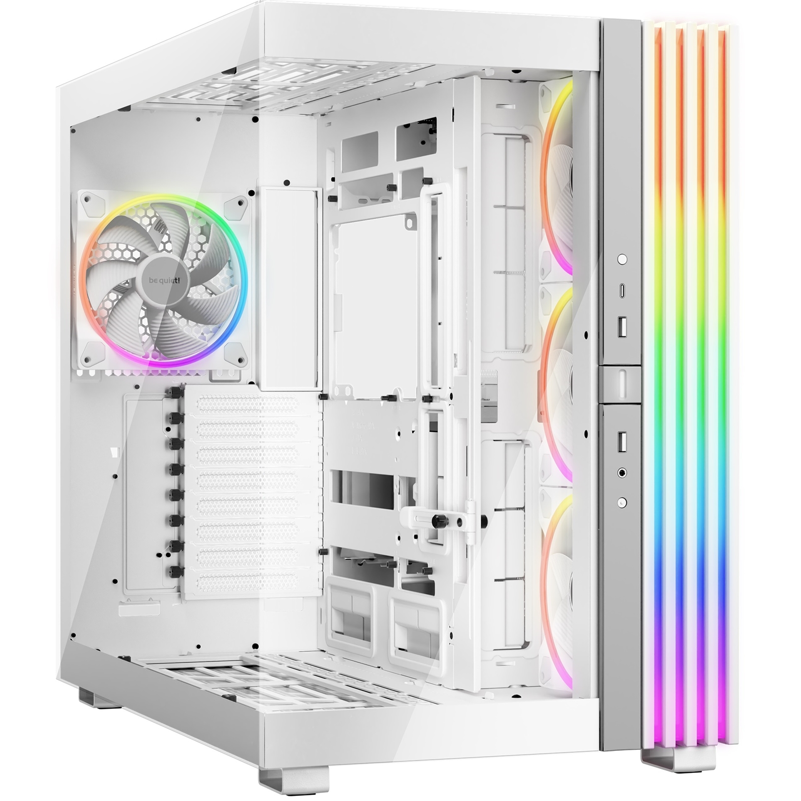 be quiet! BGW72 Light Base 900 FX Full Tower Gaming Case - White, 1 x USB Type-C / 2 x USB 3.0, Tempered Glass Front & Side Window Panel, 4 x Light Wings ARGB Fans, E-ATX / XL-ATX / ATX / M-ATX / Mini-ATX Compatible - Image 3