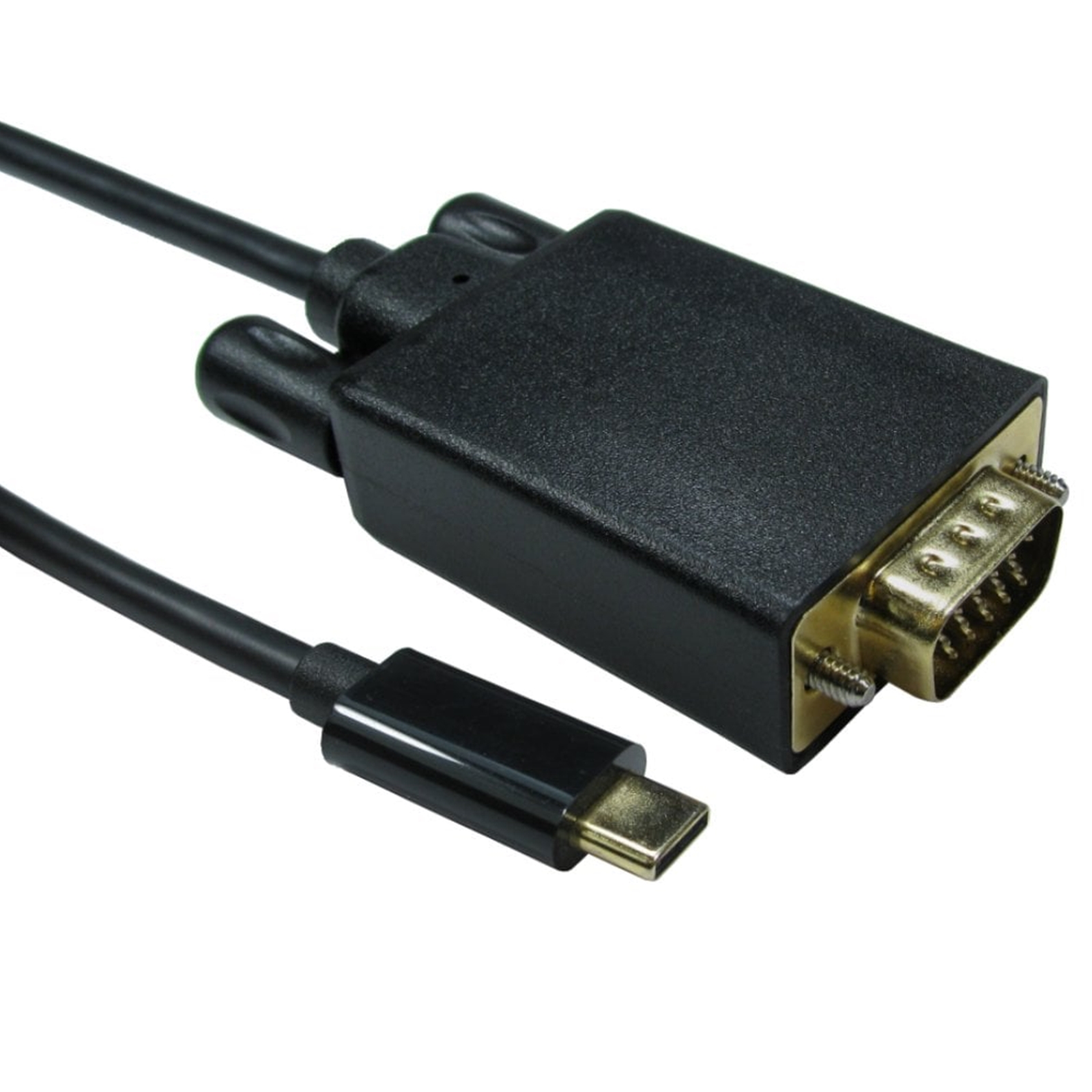 USB-C to VGA 1080P 60HZ 1 Meter Black Data Cable - Image 3