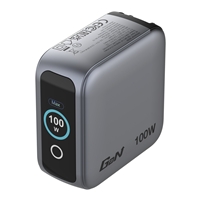 Verbatim (30239) Mini GaN Charger 100W With Display, 100W 3-Port + 100W USB-C to USB-C Cable