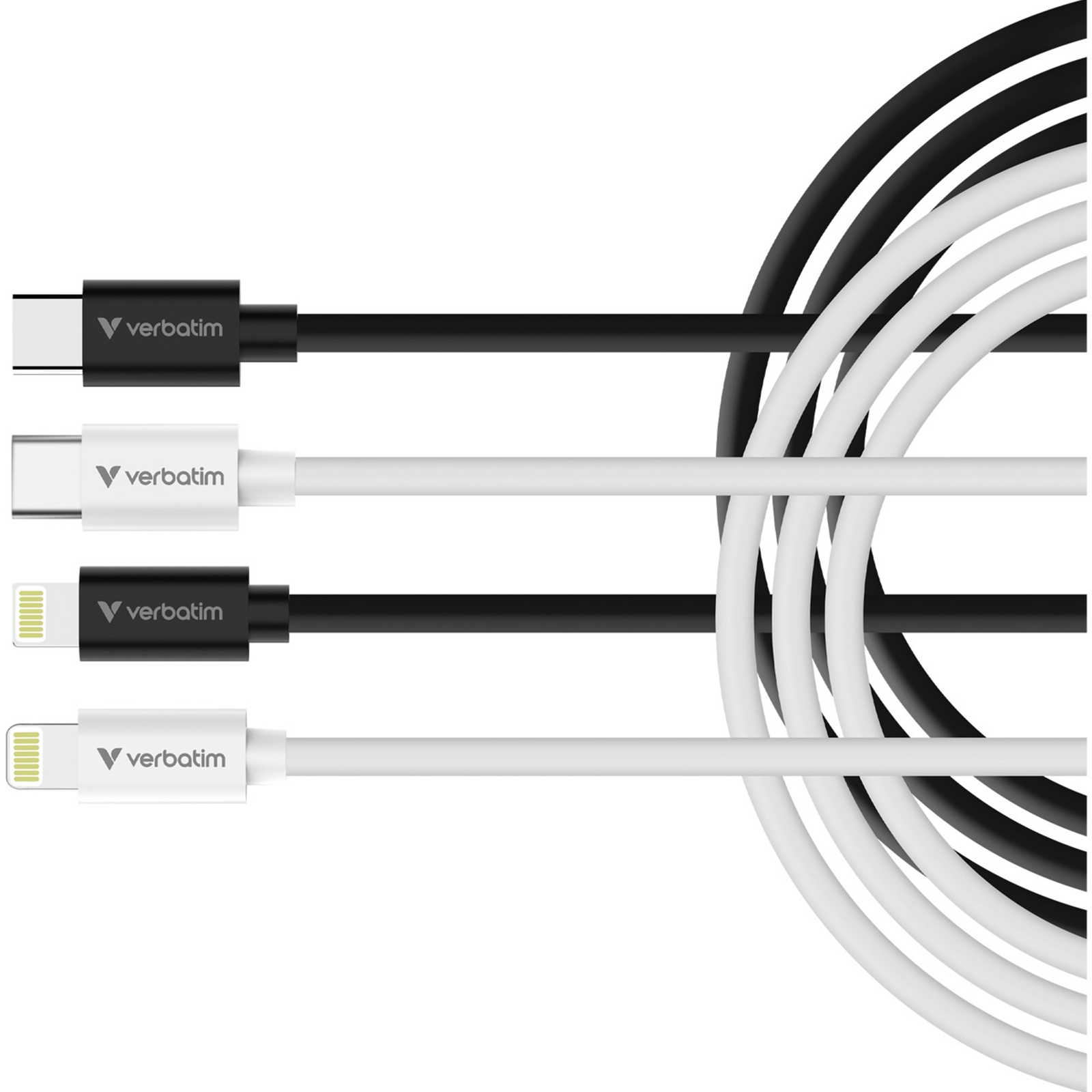 Verbatim (32392) Essentials Sync & Charge USB-C to Lightning Cables (2 pack) Black & White, 1m, 27W PD, 480Mbps, USB Power Delivery 3.0 Supports Up To 27W Charging Power - Image 3