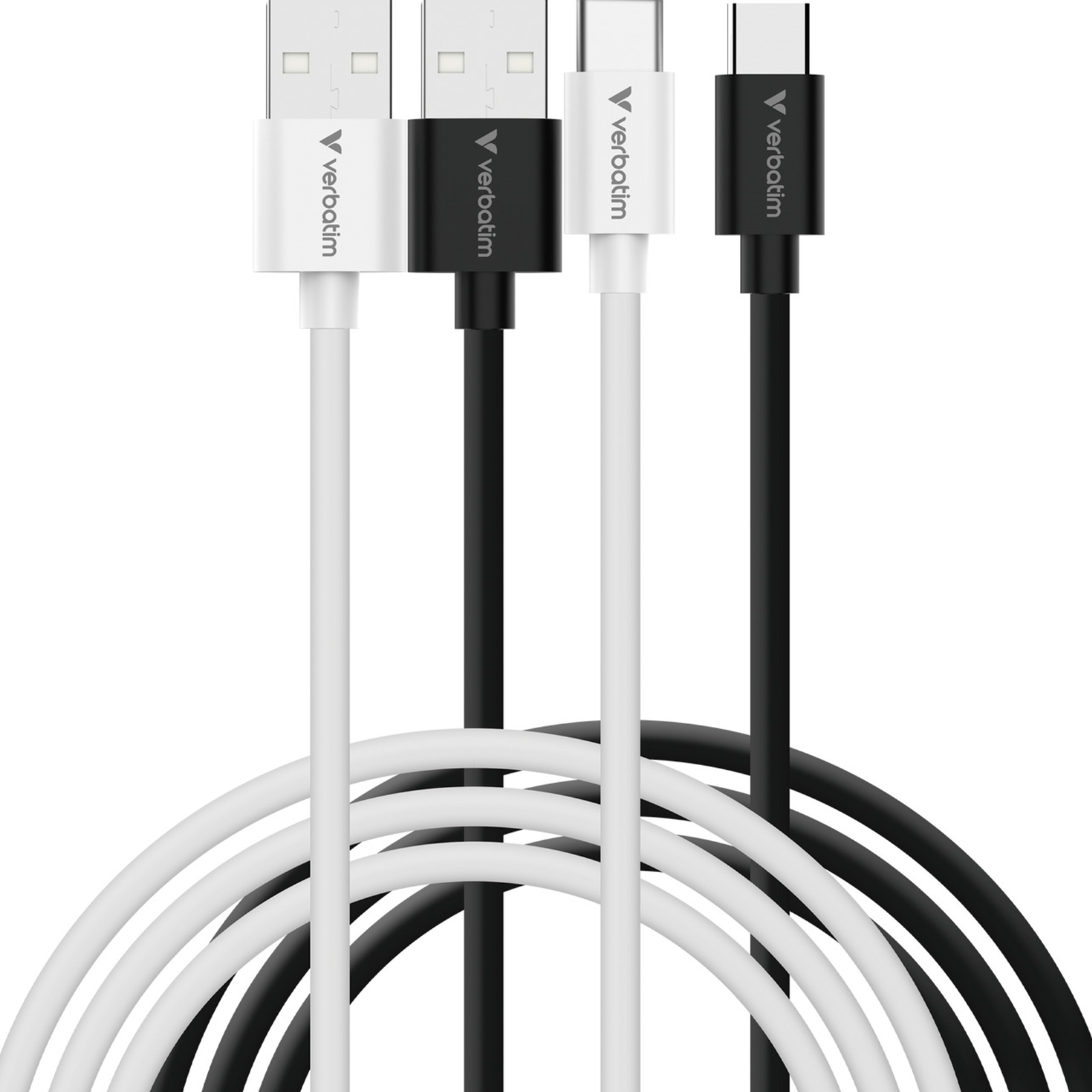 Verbatim (32393) Essentials Sync & Charge USB-A to C Cables (2 pack) Black & White,1m,18W QC, 480Mbps, Quick Charge 3.0 Support Up To 18W Charging - Image 3