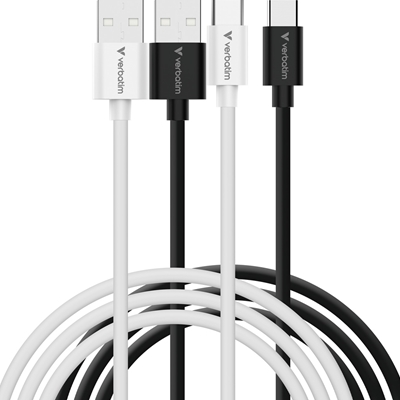 Verbatim (32393) Essentials Sync & Charge USB-A to C Cables (2 pack) Black & White,1m,18W QC, 480Mbps, Quick Charge 3.0 Support Up To 18W Charging - Image 2