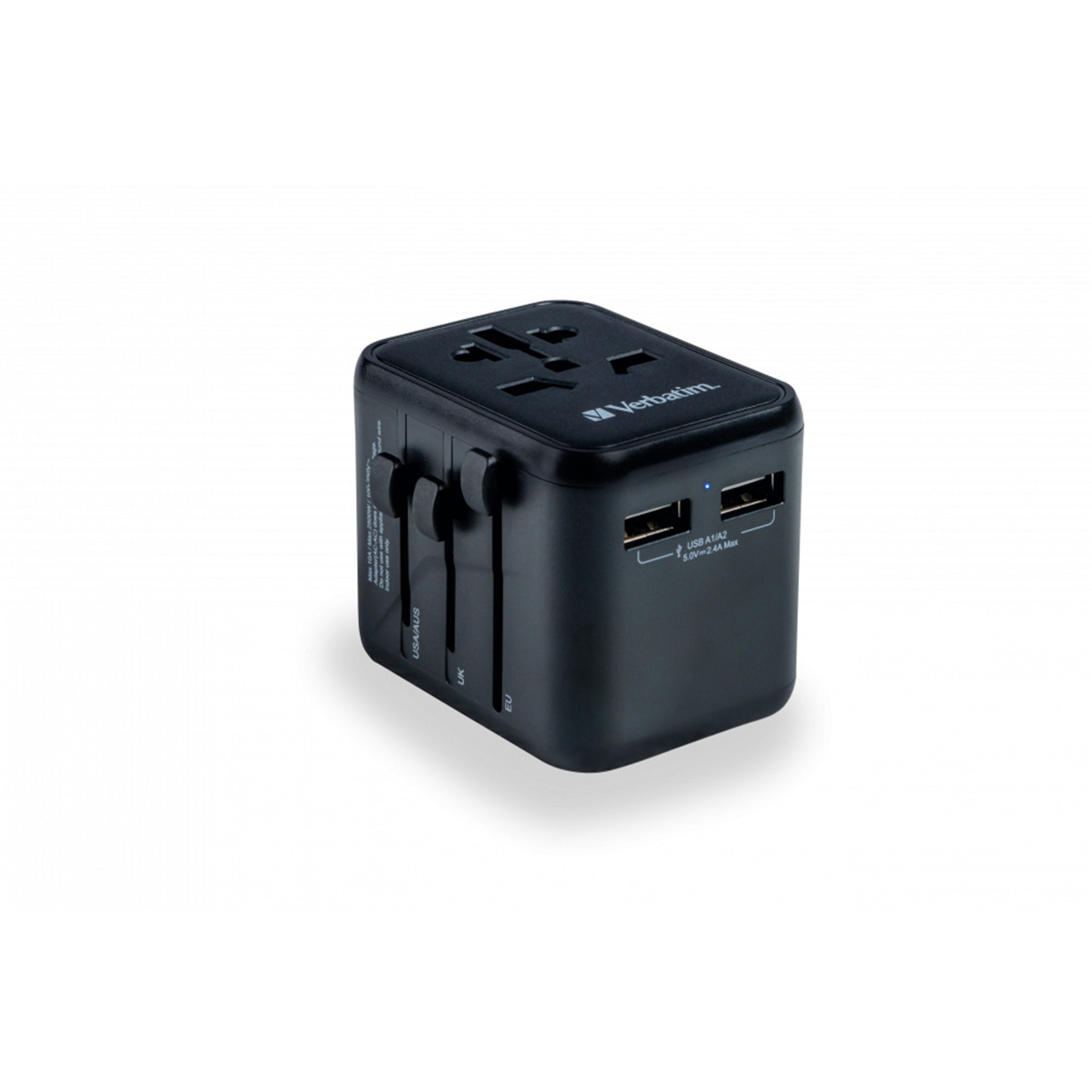 Verbatim (49543) UTA-01 Universal Travel Adapter with 2 x USB-A Ports 12W - Image 3