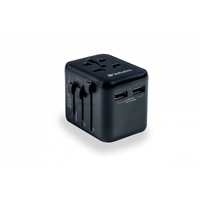 Verbatim (49543) UTA-01 Universal Travel Adapter with 2 x USB-A Ports 12W