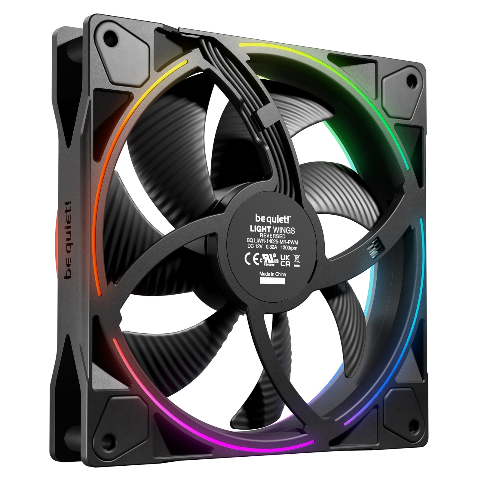 be quiet! Light Wings 140mm PWM Reverse, ARGB Lighting, Ultra-Quiet Operation Max 25.5dB(A), High Airflow, 60,000 Hours - Image 3