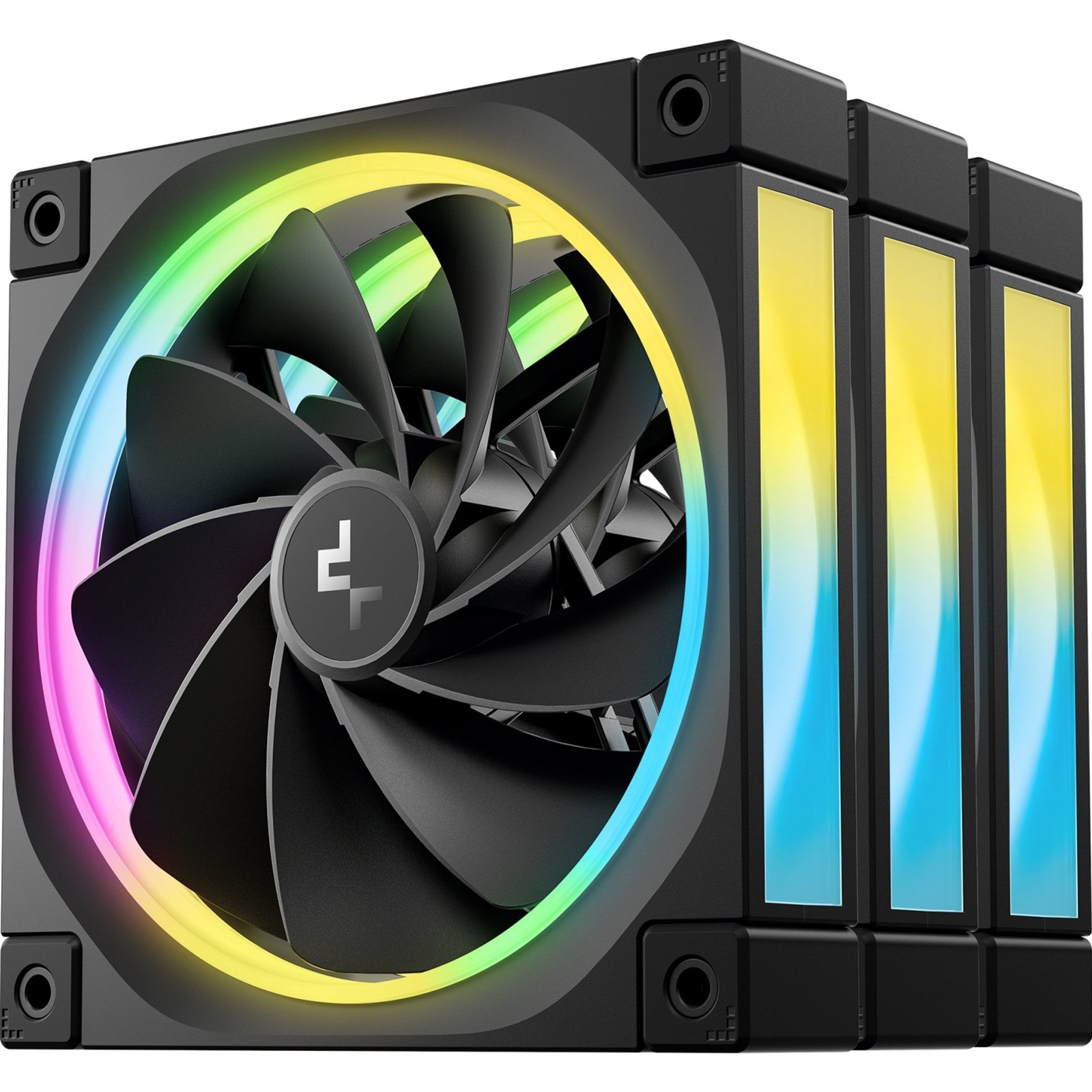 DeepCool FL12 120mm PWM 3 Pack Reverse Fan - High Performance, Low Noise, Fluid Dynamic Bearing, 36 ARGB LEDs, 500-2150 RPM, 55 CFM Airflow, 4-Pin PWM Control - Image 3