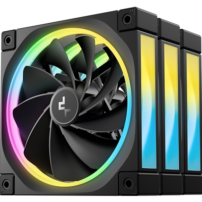 DeepCool FL12 120mm PWM 3 Pack Reverse Fan - High Performance, Low Noise, Fluid Dynamic Bearing, 36 ARGB LEDs, 500-2150 RPM, 55 CFM Airflow, 4-Pin PWM Control - Image 2
