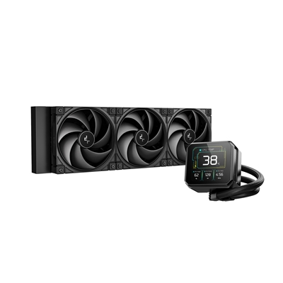 DeepCool Spartacus 360 AIO Liquid CPU Cooler, 360mm Radiator, 3 x 120mm PWM Fans, 3.4" LCD Display Pump, ARGB Lighting, Intel LGA1851/1700 & AMD AM5/AM4, Black - Image 2