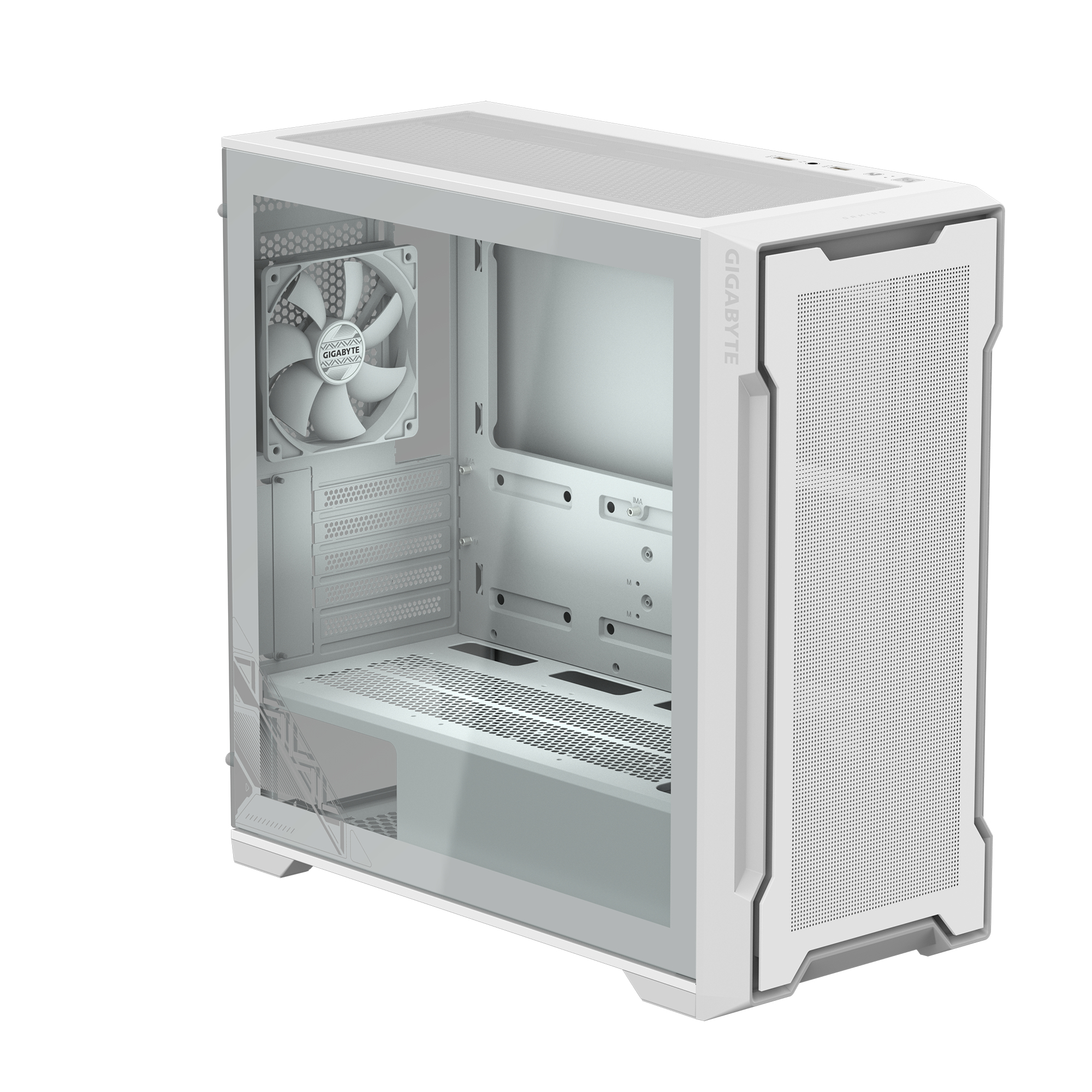 GIGABYTE C102 GLASS ICE MID CASE WHITE - Image 2