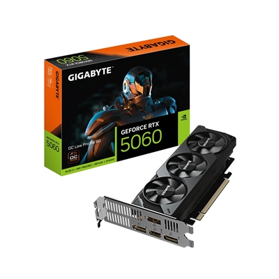 Gigabyte NVIDIA GeForce RTX 5060 OC Low Profile OC 8GB GDDR7 Graphics Card, 3840 CUDA Cores, 2512 MHz Core Clock, Triple Fan, 3x DisplayPorts / 1x HDMI Port - Image 2