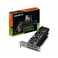 Gigabyte NVIDIA GeForce RTX 5060 OC Low Profile OC 8GB GDDR7 Graphics Card, 3840 CUDA Cores, 2512 MHz Core Clock, Triple Fan, 3x DisplayPorts / 1x HDMI Port