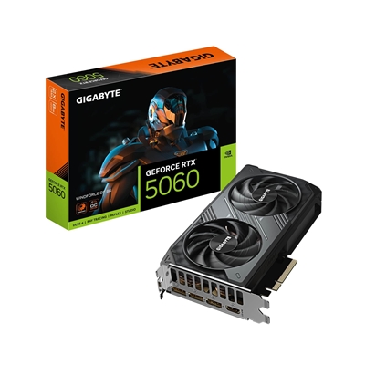 Gigabyte NVIDIA GeForce RTX 5060 WINDFORCE OC 8GB GDDR7 Graphics Card, 3840 CUDA Cores, 2512MHz Core Clock, Dual Fan, 3x DisplayPorts / 1x HDMI Ports - Image 2