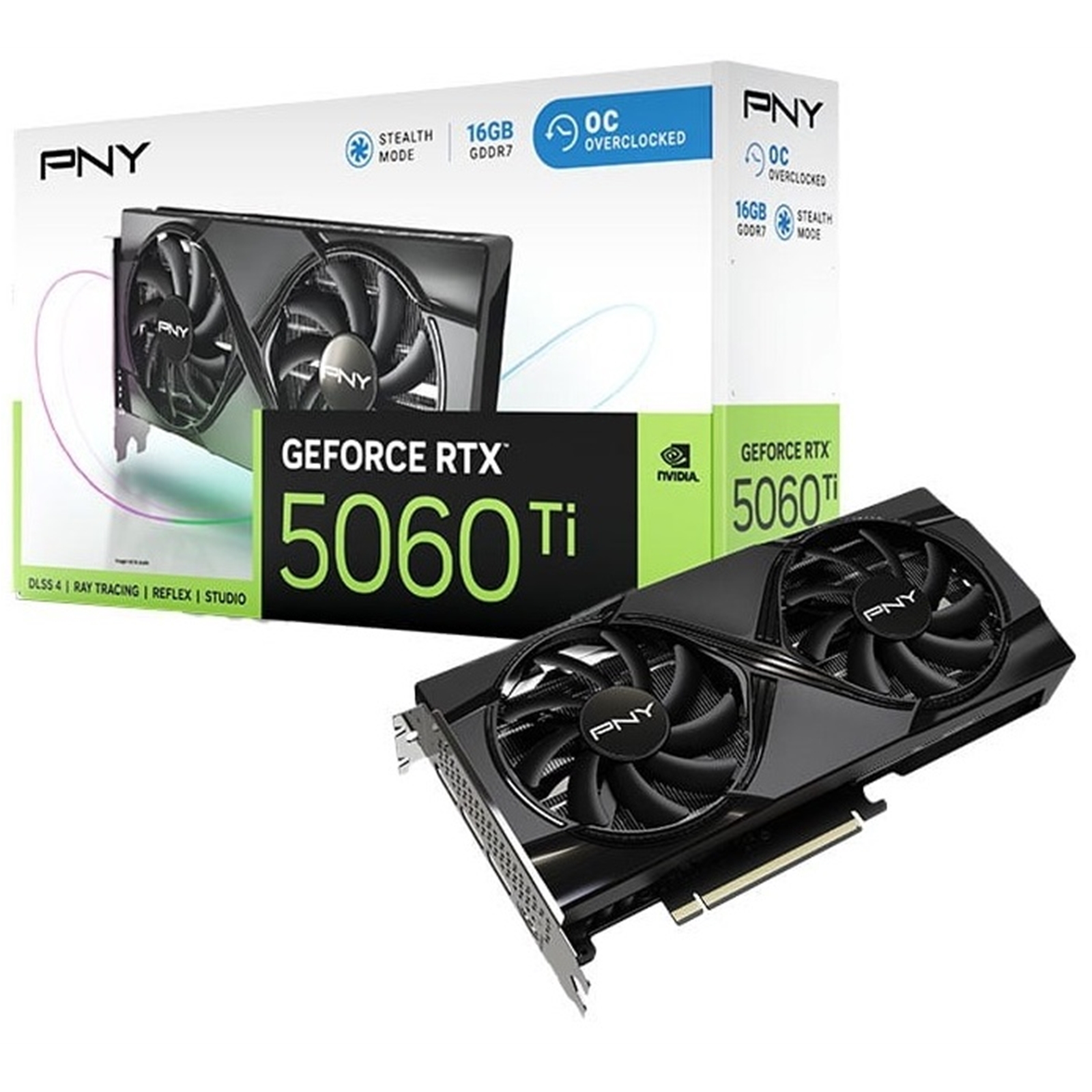 PNY NVIDIA GeForce RTX 5060 Ti DUAL OC 8GB GDDR7 Graphics Card, 4608 CUDA Cores, 2407MHz Core Clock, Dual Fan, 3 x DisplayPort / 1x HDMI Port - Image 3