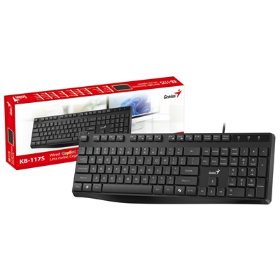 Genius KB-117S Wired AI Copilot Silent Keyboard, USB Plug and Play, 11 Multimedia Function Keys, Full Size UK Layout Design for Home or Office, Black - Image 2
