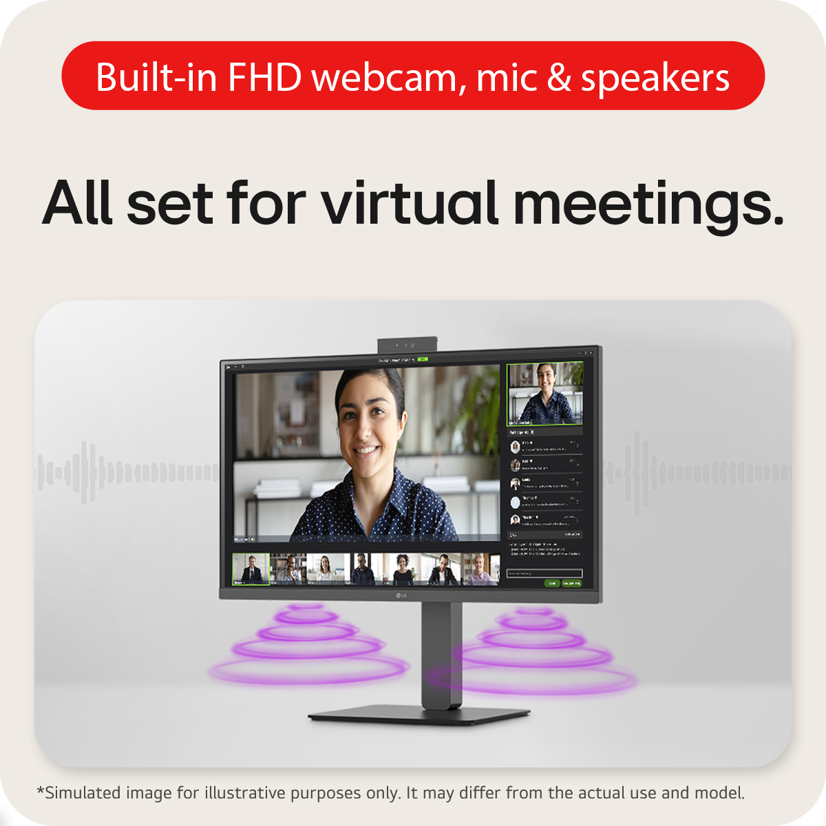 LG 27 IPS MONITOR SPK WEBCAM 27BA850-B - Image 5