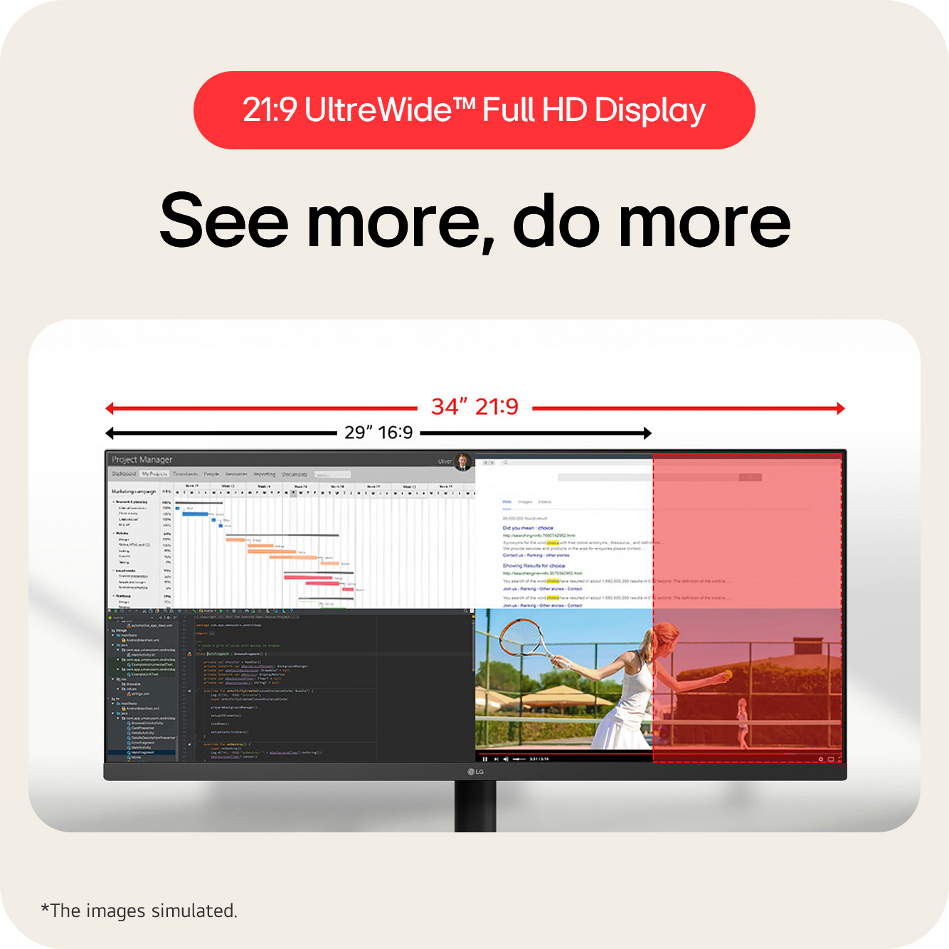 LG 34 IPS MONITOR 34U511A-B - Image 2