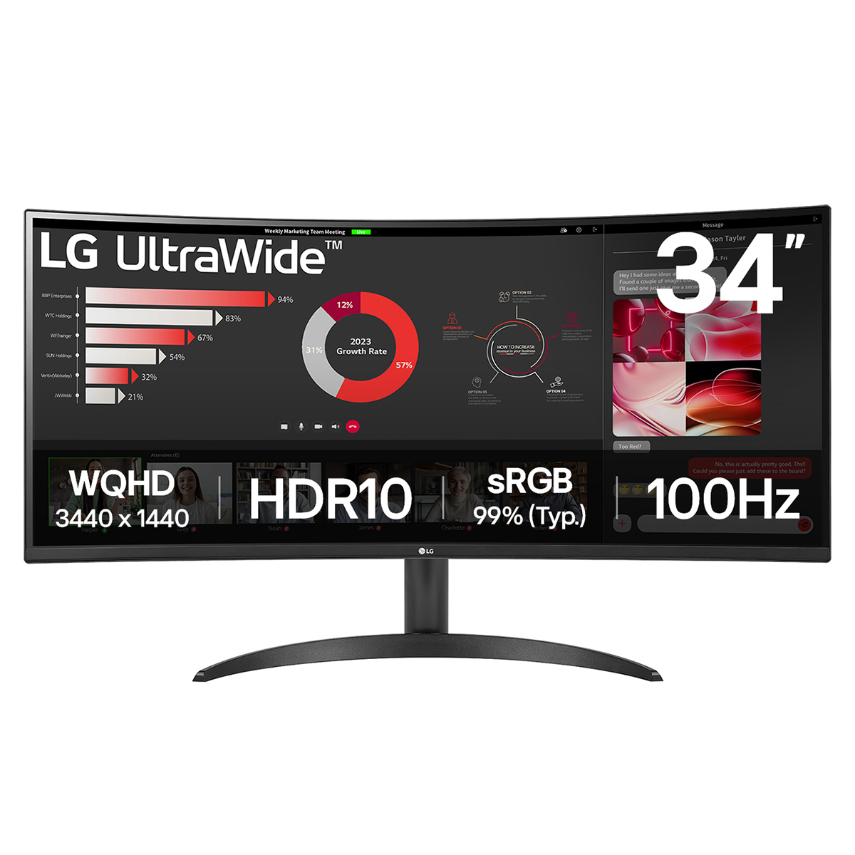 LG 34 VA MONITOR CURVED 34WR50QK-B