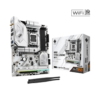 ASRock B850 Steel Legend WiFi AMD AM5 Socket Motherboard, ATX, 4x DDR5 Slots, 4x M.2 Sockets, Fitted I/O Shield, 2.5GbE LAN, Wi-Fi 7, 1x HDMI Port