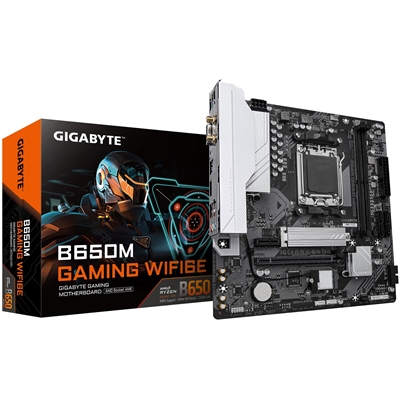 Gigabyte B650M GAMING WIFI6E (rev. 1.2) AMD AM5 Socket Motherboard, 2x DDR5 DIMM Slots, 1x M.2 Sockets, 2.5GbE LAN, Wi-Fi 6E, 1x D-Sub / 1x HDMI Port - Image 2