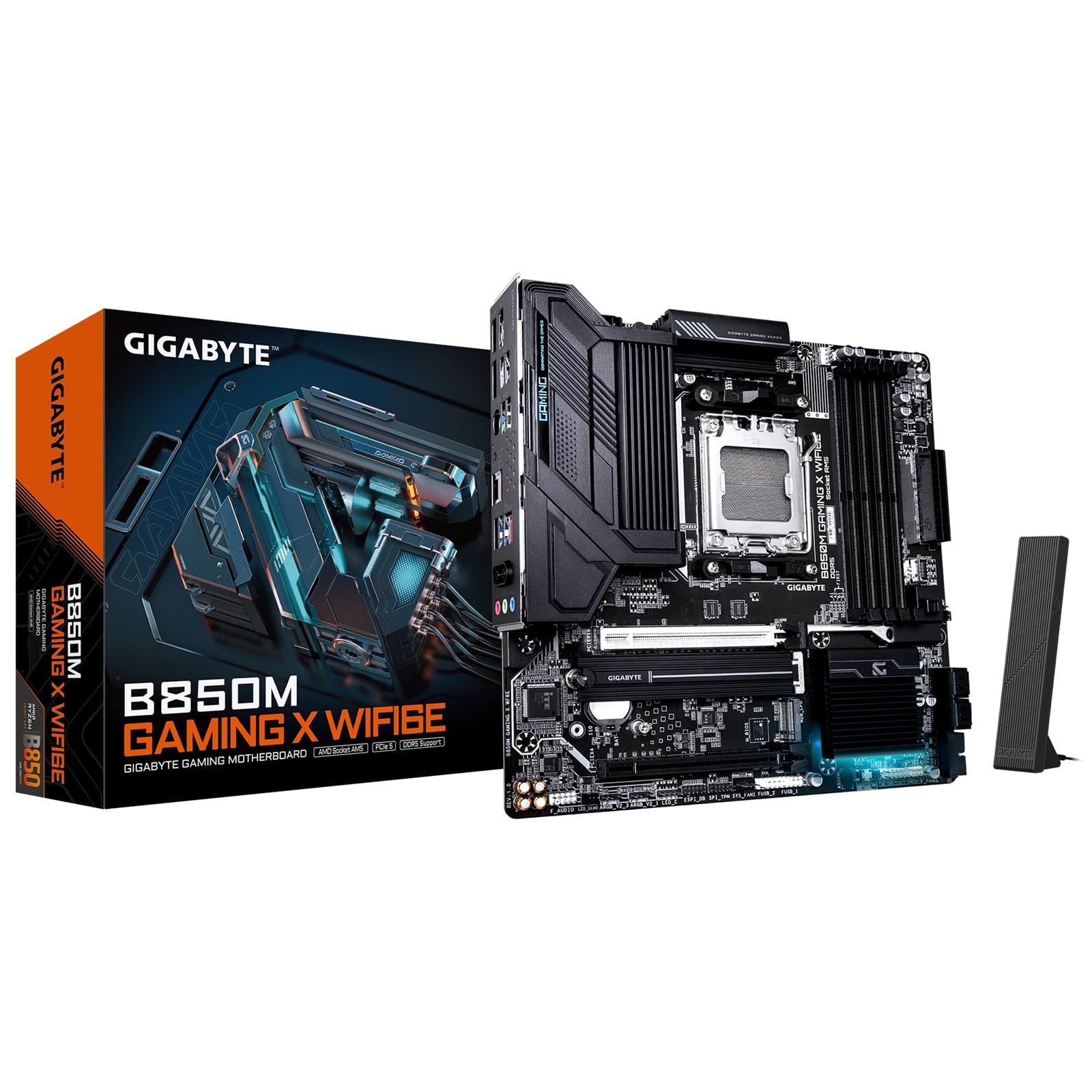 Gigabyte B850M GAMING X WIFI6E AMD AM5 Socket Motherboard, Micro-ATX, 4x DDR5 Slots, 2x M.2 Sockets, Fitted I/O Shield, 2.5GbE LAN, Wi-Fi 6E, 2x DisplayPorts / 1x HDMI Port - Image 3