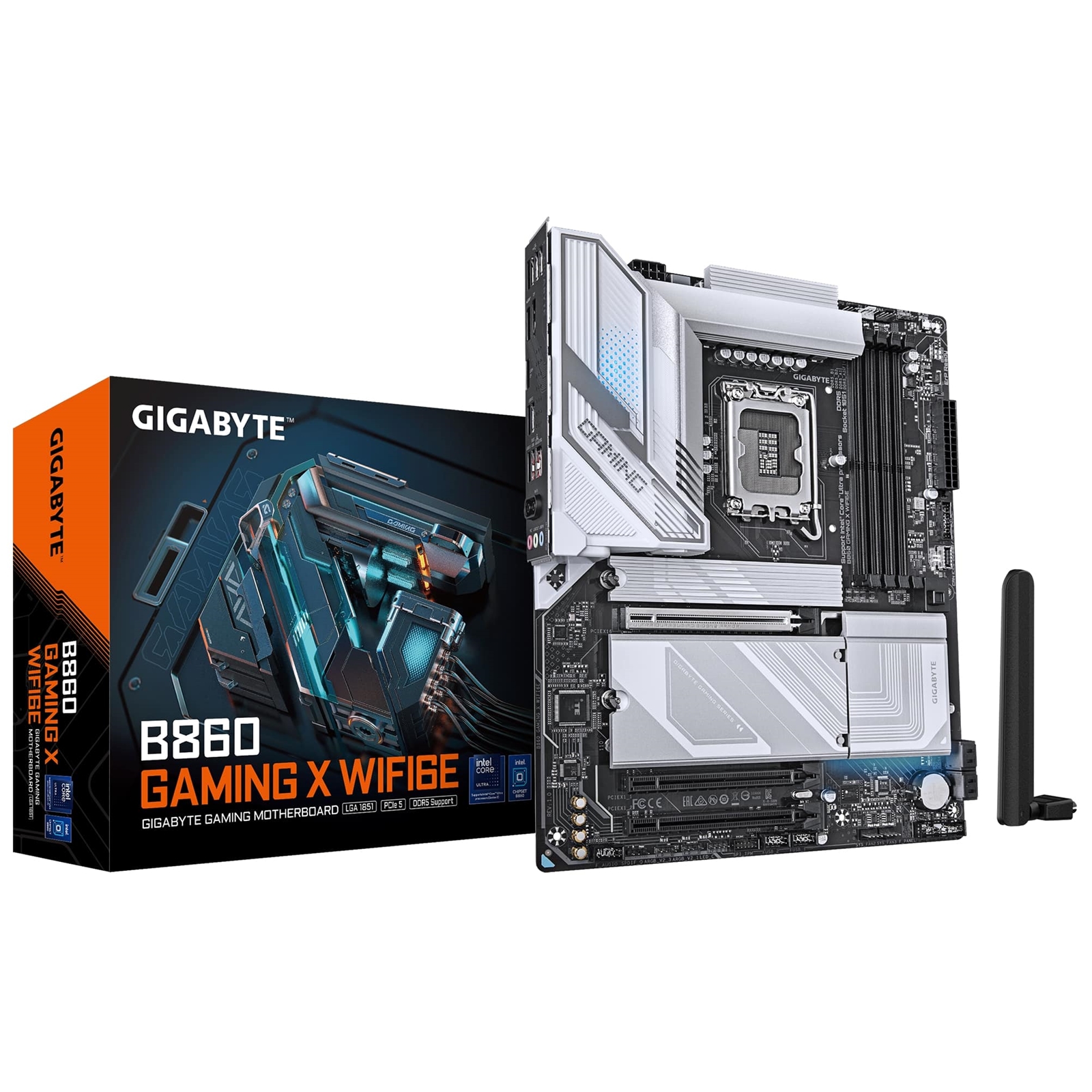 Gigabyte B860 GAMING X WIFI6E Intel 1851 Socket Motherboard, ATX, 4x DDR5 Slots, 3x M.2 Sockets, Fitted I/O Shield, 2.5GbE LAN, Wi-Fi 6E, 1x DisplayPort / 1x HDMI / 1x USB-C (USB4) - Image 3