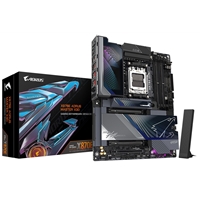 Gigabyte X870E AORUS MASTER X3D AMD AM5 Socket Motherboard, ATX, 4x DDR5 Slots, 5x M.2 Sockets, Fitted I/O Shield, 10GbE LAN, Wi-Fi 7, 1x HDMI Port / 2x USB-C (USB4)