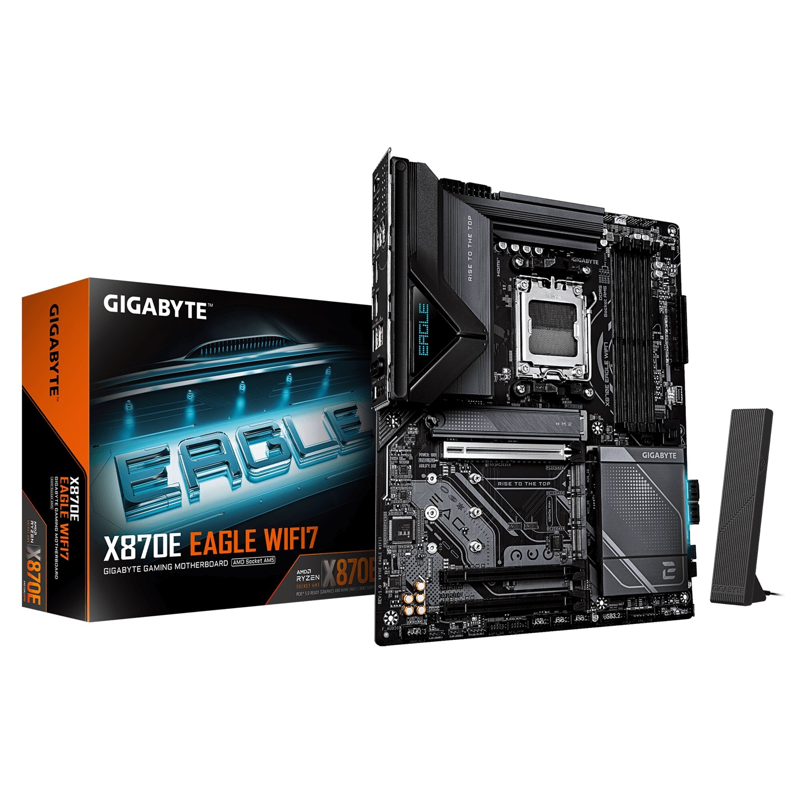 Gigabyte X870E EAGLE WIFI7 AMD AM5 Socket Motherboard, ATX, 4x DDR5 Slots, 4x M.2 Socket, Fitted I/O Shield, 5GbE LAN, Wi-Fi 7, 1x HDMI Port / 2x USB-C (USB4) - Image 3