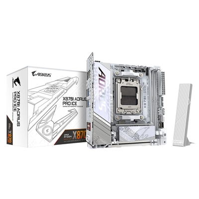 Gigabyte X870I AORUS PRO ICE AMD AM5 Socket Motherboard, Mini-ITX, 2x DDR5 Slots, 2x M.2 Sockets, Fitted I/O Shield, 2.5GbE LAN, Wi-Fi 7, 1x HDMI Port / 1x USB-C (USB4) - Image 2