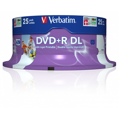 Verbatim (43667)DVD+R Double Layer 8.5GB 8X Wide Printable 25 Pack Spindle No ID - Image 2