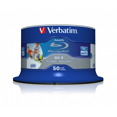 Verbatim (43812) BD-R SL Datalife 25GB 6X 50 Pack Spindle Wide Printable No ID - Image 2