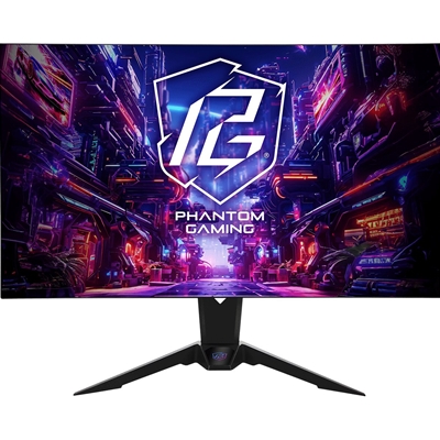 ASRock Phantom Gaming PGO32UFS 32 Inch 4K/ UHD (3840 x 2160) Flat WOLED Gaming Monitor, 240Hz 0.03ms (GTG) Response Time, 2 x HDMI 2.1; 1 x DisplayPort 1.4, 1 x Type-C (DP Alt Mode / PD 15W), Height, Swivel, Tilt Adjustment, Integrated Wi-Fi Antenna (Comp - Image 2