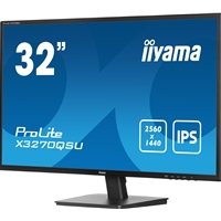 iiyama PROLITE X3270QSU-B1 32 Inch IPS Monitor, Black, 2560x1440, 3ms, 100hz, FreeSync, HDMI, Display Port, USB Hub, Speakers, Int PSU, VESA - Image 6