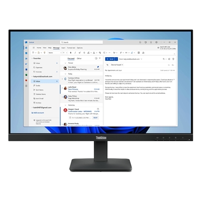 Lenovo ThinkVision S24-4e, Full HD (1920 x 1080), 100Hz, 4ms, 16:9, IPS, WLED Monitor, HDMI, VGA, Tilt Adjustable, 3 Year Warranty - Image 2