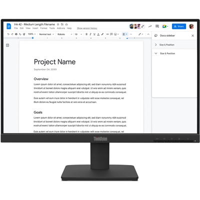 Lenovo ThinkVision S22-4e, Full HD (1920 x 1080), 100Hz, 4ms, 16:9, IPS, WLED Monitor, HDMI, VGA, Tilt Adjustable, 3 Year Warranty - Image 2