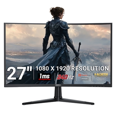 piXL PX27CC301B 27 Inch 240Hz HDR 10+ Full HD Curved Gaming Monitor with 1920 x 1080 Resolution, 1ms Response Time, HDR 10+, DisplayPort, HDMI & VESA Mount - Image 2