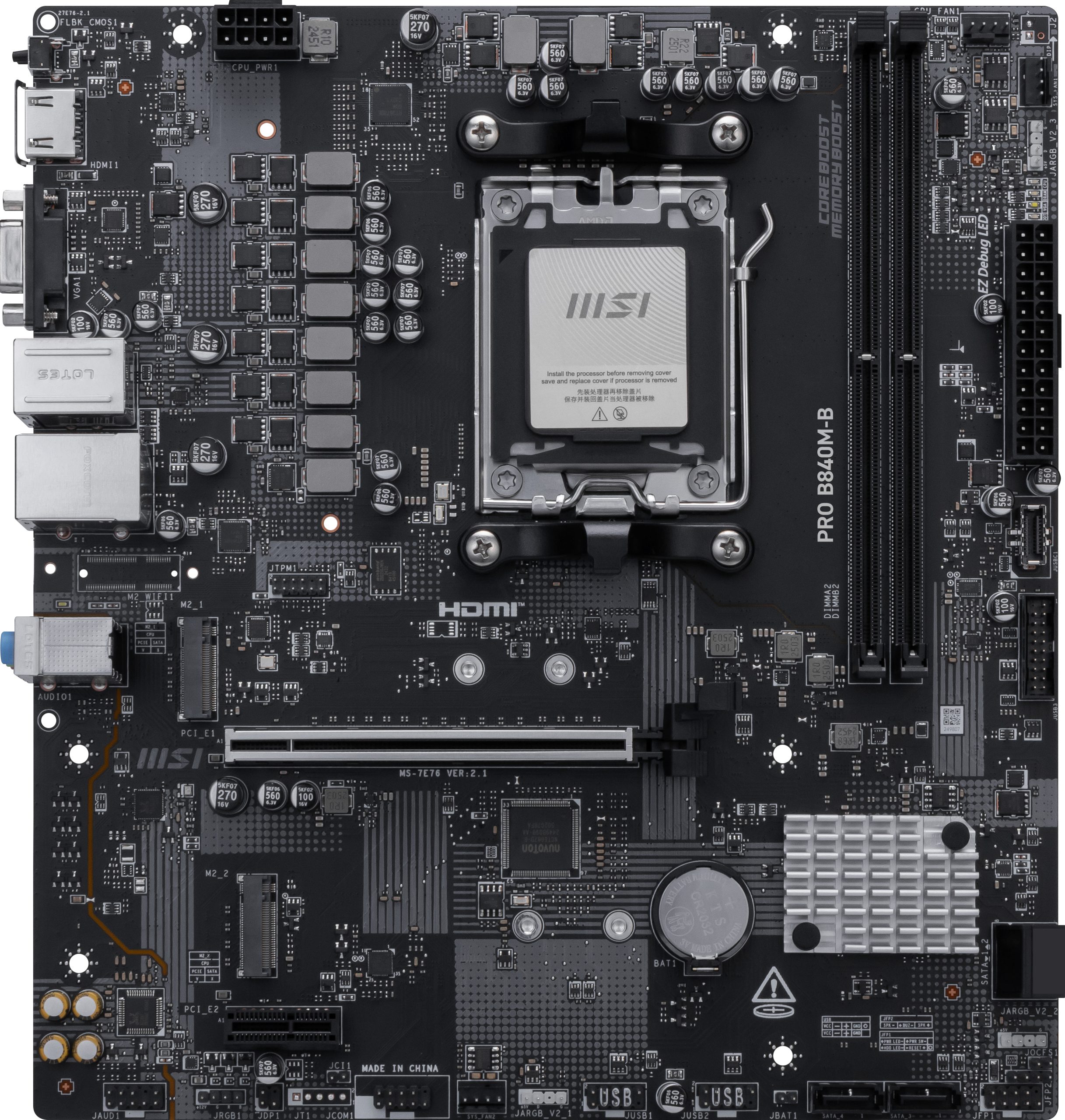 MSI AM5 PRO B840M-B M-ATX - Image 2