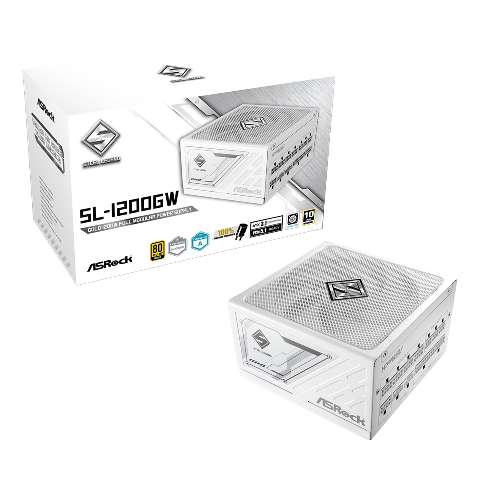ASRock SL-1200GW 1200W ATX Power Supply Unit, 80 PLUS GOLD Certified, 135mm Striped Axial FDB Fan, High Efficiency PSU - Image 3