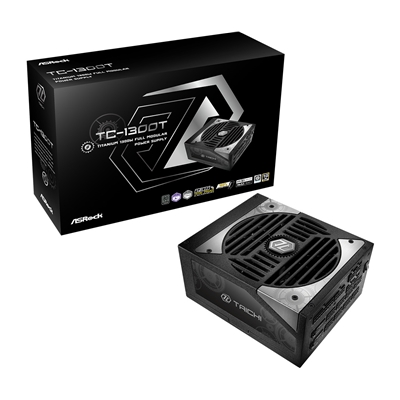 ASRock TC-1300T 1300W ATX, Power Supply Unit, 80 PLUS TITANIUM Certified. 135mm Striped Axial FDB Fan, High Efficiency PSU - Image 2
