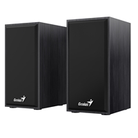 Genius SP-HF180 6W Wooden Desktop USB 2.0 Stereo Speakers with 3.5mm Audio Jack & Volume Control, Black - Image 5