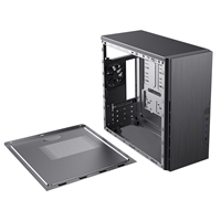 CiT Course Case, Home & Business, Black, Micro Tower, 2 x USB 3.0 / 1 x USB 2.0, Brushed Aluminium Finish for a Refined and Tidy Look, Micro ATX, Mini-ITX - Image 8