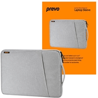 Prevo 15.6 Inch Laptop Sleeve, Side Pocket, Cushioned Lining, Light Grey - Image 4